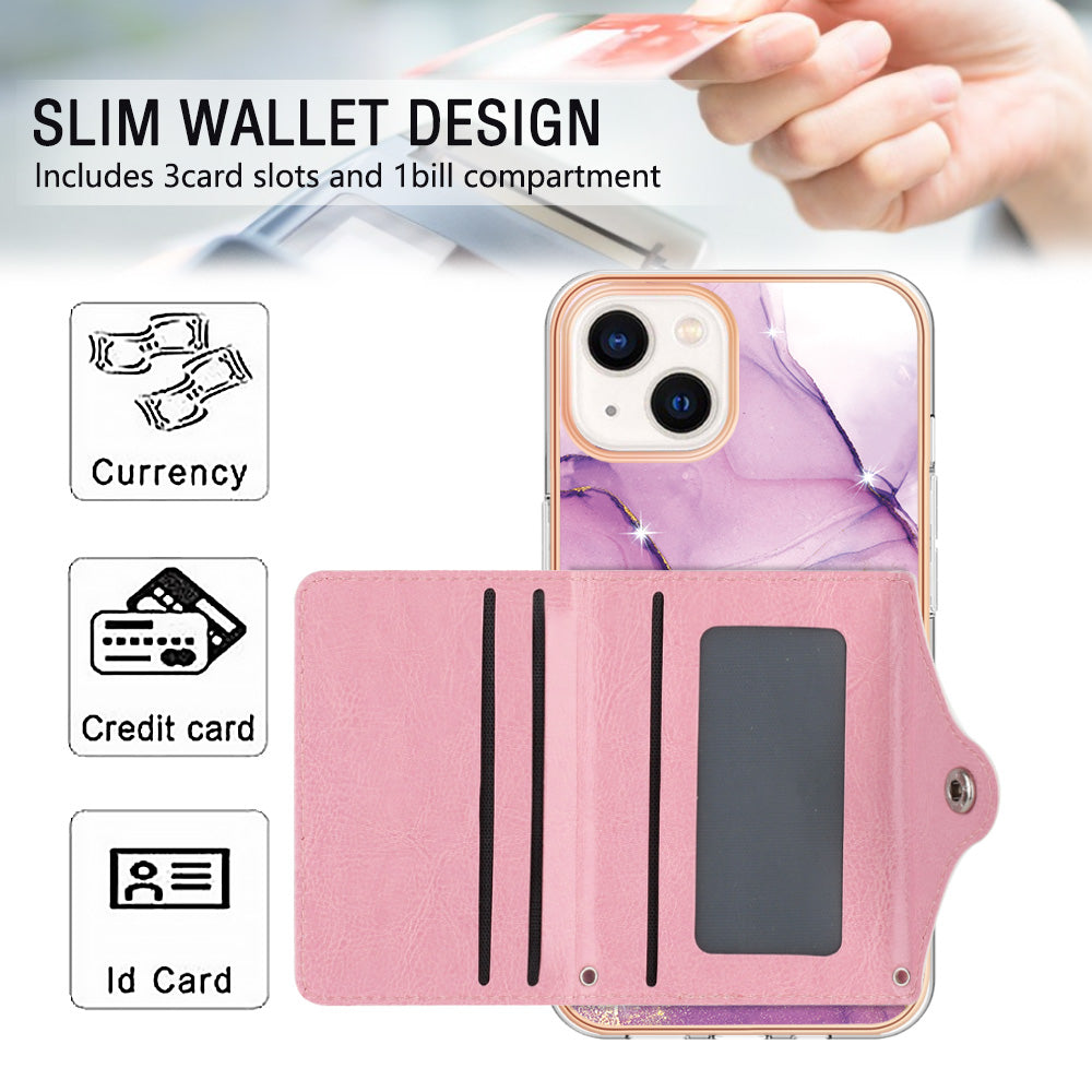 YB Leather Coating Series-9 for iPhone 15 Plus IMD Phone Case Card Slots Leather+TPU Cover YB Leather Coating Series-9 for iPhone 15 Plus IMD Phone Case Card Slots Leather+TPU Cover